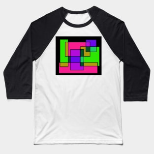 Neon Rectangles - large format Baseball T-Shirt